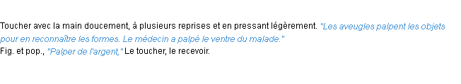 Définition palper ACAD 1932