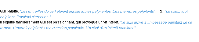 Définition palpitant ACAD 1932