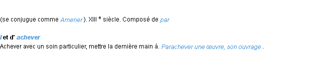 Définition parachever ACAD 1986