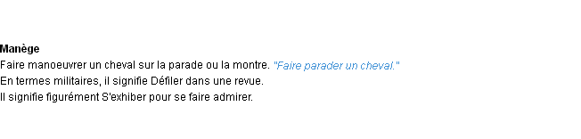 Définition parader ACAD 1932