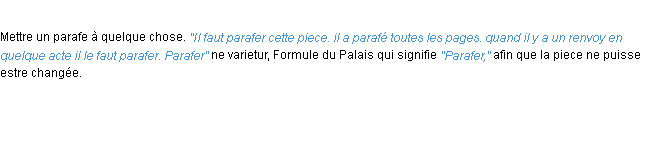 Définition parafer ACAD 1694