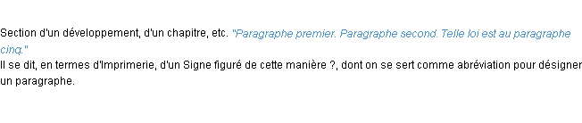 Définition paragraphe ACAD 1932