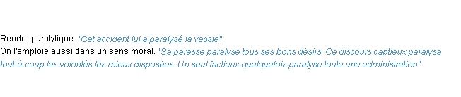 Définition paralyser ACAD 1798