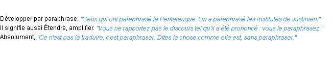 Définition paraphraser ACAD 1932