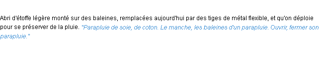 Définition parapluie ACAD 1932