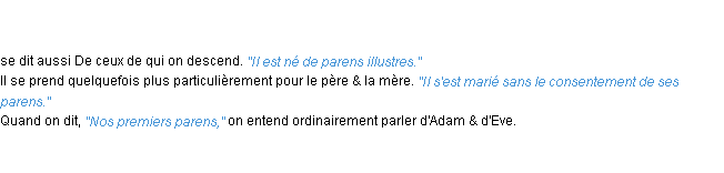 Définition parens ACAD 1762