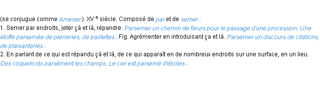Définition parsemer ACAD 1986