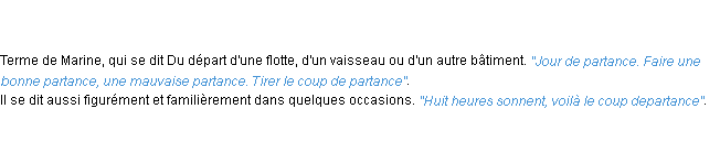 Définition partance ACAD 1798