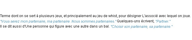 Définition partenaire ACAD 1835