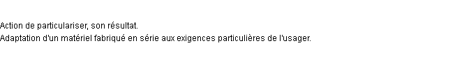 Définition particularisation