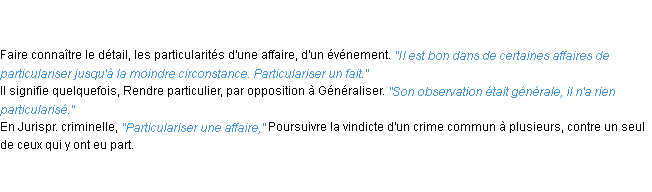 Définition particulariser ACAD 1835