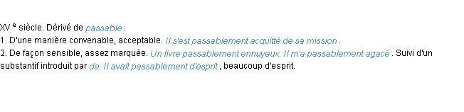 Définition passablement ACAD 1986