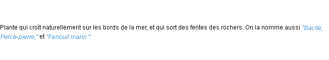 Définition passe-pierre ACAD 1835