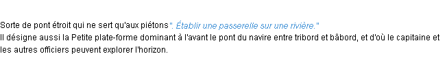 Définition passerelle ACAD 1932