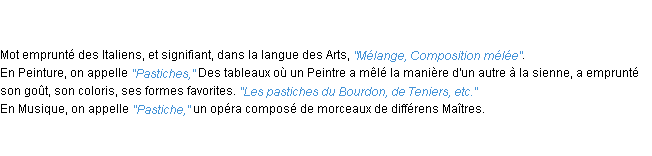 Définition pastiche ACAD 1798