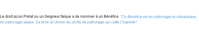 Définition patronage ACAD 1798