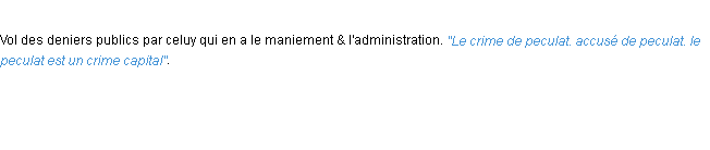 Définition peculat ACAD 1694