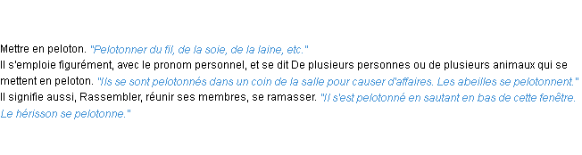 Définition pelotonner ACAD 1835