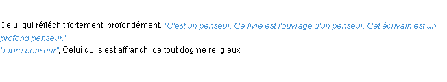 Définition penseur ACAD 1932