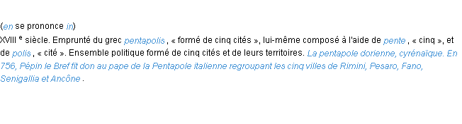 Définition pentapole ACAD 1986