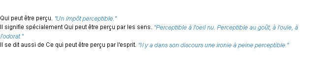 Définition perceptible ACAD 1932