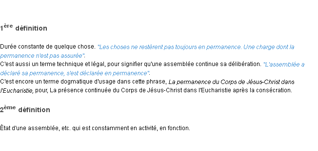 Définition permanence ACAD 1798