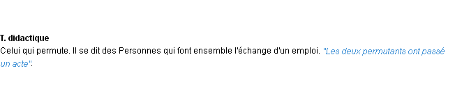 Définition permutant ACAD 1932
