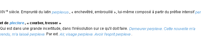 Définition perplexe ACAD 1986