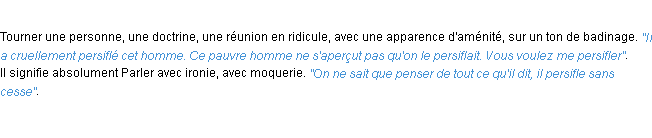 Définition persifler ACAD 1932