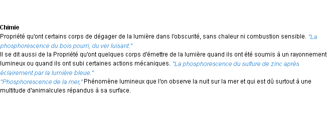 Définition phosphorescence ACAD 1932