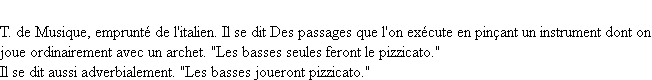 Définition pizzicato ACAD 1835