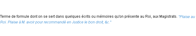 Définition plaise ACAD 1762