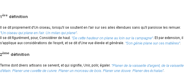 Définition planer ACAD 1798