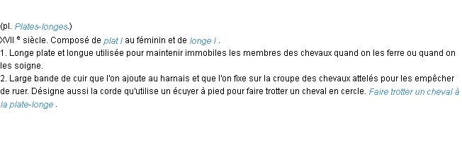 Définition plate-longe ACAD 1986