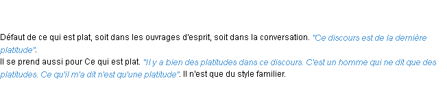 Définition platitude ACAD 1798