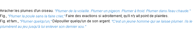 Définition plumer ACAD 1932