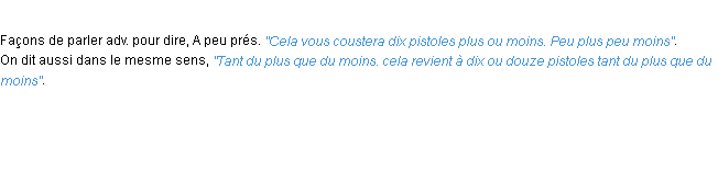 Définition plus ou moins ACAD 1694