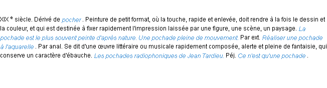 Définition pochade ACAD 1986