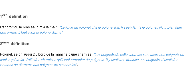 Définition poignet ACAD 1798