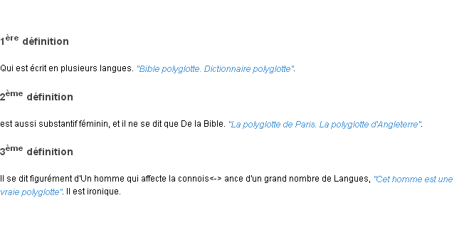 Définition polyglotte ACAD 1798