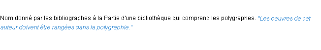 Définition polygraphie ACAD 1932