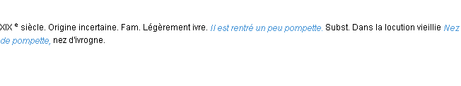 Définition pompette ACAD 1986