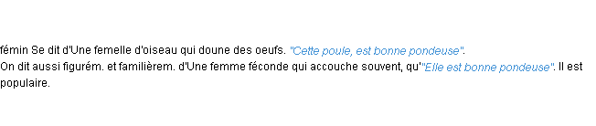 Définition pondeuse ACAD 1798