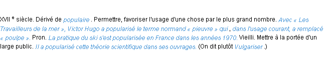Définition populariser ACAD 1986