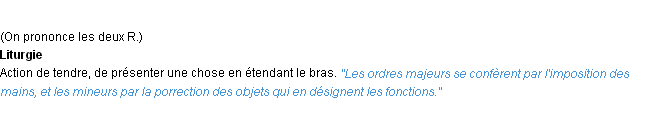 Définition porrection ACAD 1932