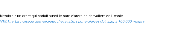 Définition porte-glaive Emile Littré