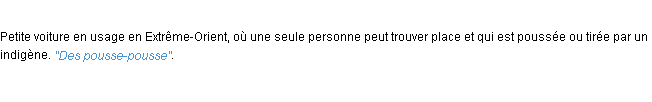 Définition pousse-pousse ACAD 1932