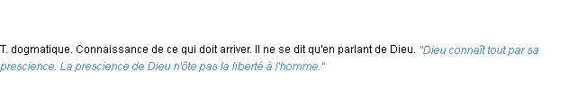 Définition prescience ACAD 1835