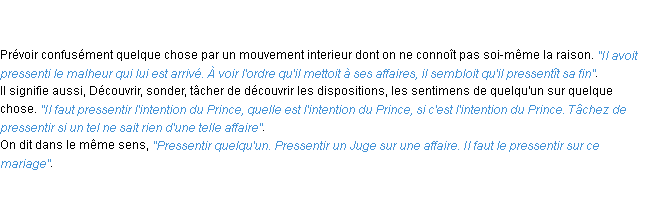 Définition pressentir ACAD 1798