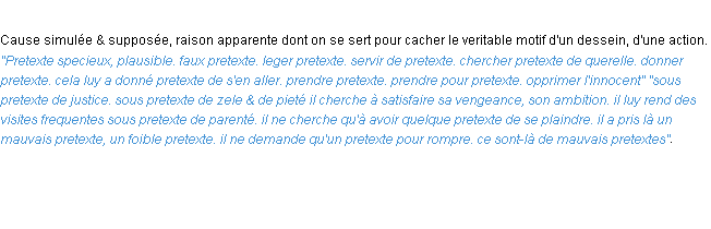 Définition pretexte ACAD 1694